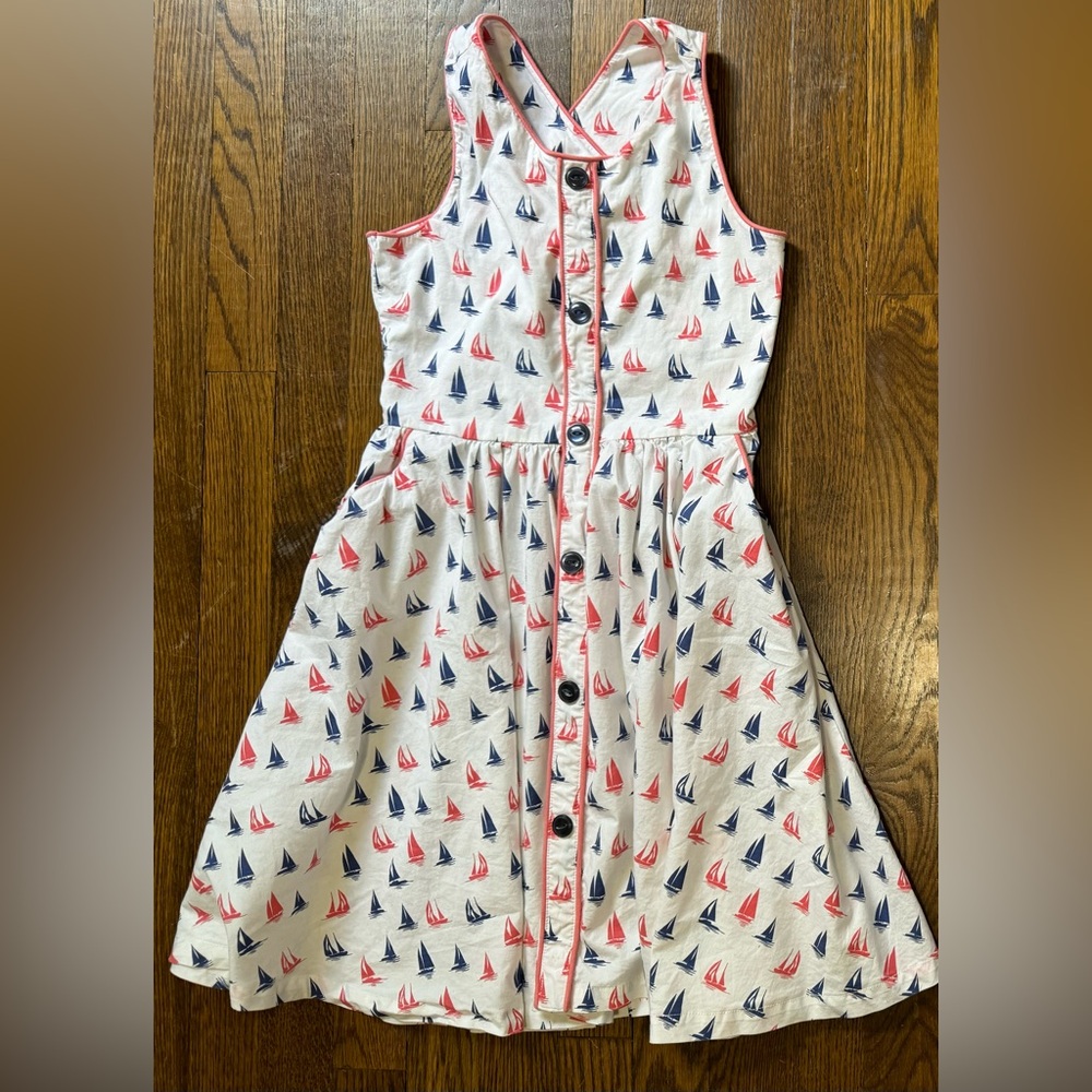 Serendipity by Shrimp & Grits Size 9/10 Crossback Sailboat Dress. VGUC